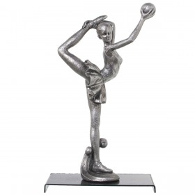 Statua Decorativa Alexandra House Living Argentato Plastica Ginnasta 12 x 19 x 32 cm