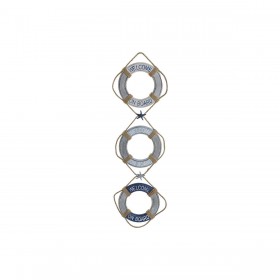Decorazione da Parete Home ESPRIT Azzurro Bianco Galleggiante 20 x 2,5 x 80 cm