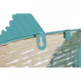 Decorazione da Parete Home ESPRIT Azzurro Multicolore Dorato Pesce Mediterraneo 70 x 4,5 x 25,5 cm (2 Unità)