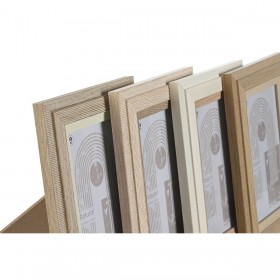 Cornice Portafoto Home ESPRIT Multicolore Cristallo Legno MDF Scandinavo 13 x 2,8 x 18 cm (4 Unità)