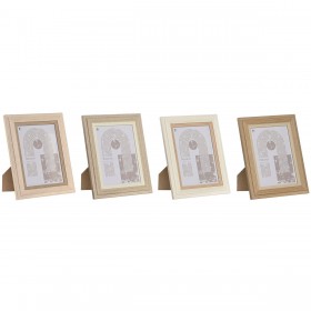 Cornice Portafoto Home ESPRIT Multicolore Alluminio Cristallo Legno MDF Scandi 16 x 2,8 x 21 cm (4 Unità)
