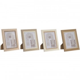 Cornice Portafoto Home ESPRIT Cristallo Legno MDF 18 x 2,8 x 23 cm (4 Unità)