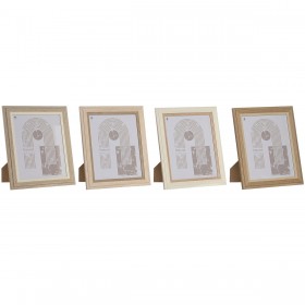 Cornice Portafoto Home ESPRIT Cristallo Legno MDF Scandinavo 23 x 2,8 x 28 cm (4 Unità)
