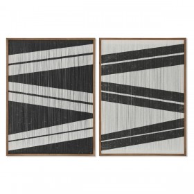Quadro Home ESPRIT Righe Città 60 x 3 x 60 cm (2 Unità)