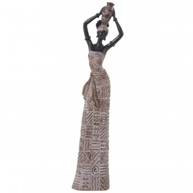 Statua Decorativa Alexandra House Living Marrone Plastica Africana 9 x 12 x 42 cm