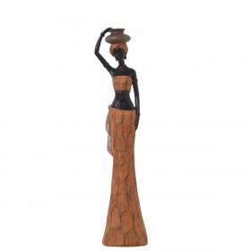 Statua Decorativa Alexandra House Living Marrone Acrilico Plastica Melammina Africana 8 x 5 x 32 cm