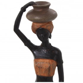 Statua Decorativa Alexandra House Living Marrone Acrilico Plastica Melammina Africana 8 x 5 x 32 cm