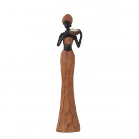Statua Decorativa Alexandra House Living Marrone Acrilico Plastica Melammina Africana