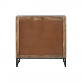 Cassettiera Home ESPRIT Marrone Nero Argentato Legno di mango Specchio Indiano 80 x 38 x 80 cm