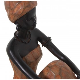 Statua Decorativa Alexandra House Living Marrone Plastica Africana 12 x 23 x 24 cm