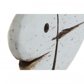 Statua Decorativa Home ESPRIT Bianco Naturale Pesce Finitura invecchiata (2 Unità)