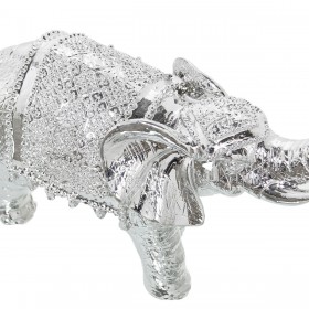 Statua Decorativa Alexandra House Living Argentato Acrilico Plastica Melammina Elefante 18 x 7 x 12 cm