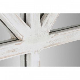 Specchio da parete Home ESPRIT Bianco Abete Specchio Neoclassico Finestra 150 x 3,5 x 186 cm