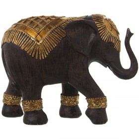 Statua Decorativa Alexandra House Living Nero Dorato Plastica Elefante 9 x 18 x 18 cm