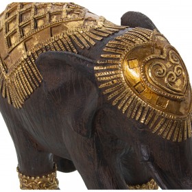 Statua Decorativa Alexandra House Living Nero Dorato Plastica Elefante 9 x 18 x 18 cm