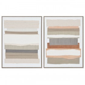 Quadro Home ESPRIT Astratto Città 62,3 x 4,5 x 82,3 cm (2 Unità)
