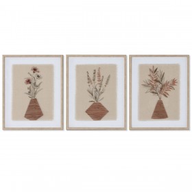 Quadro Home ESPRIT Vaso Scandinavo 42,5 x 3 x 52,5 cm (3 Unità)