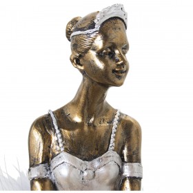 Statua Decorativa Alexandra House Living Bianco Argentato Acrilico Plastica Melammina Ballerina