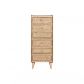 Cassettiera Home ESPRIT Naturale Rattan Legno di paulownia 40 x 30 x 104 cm