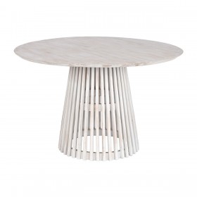 Tavolo da Pranzo Home ESPRIT Bianco legno di mindi 120 x 120 x 75 cm