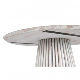 Tavolo da Pranzo Home ESPRIT Bianco legno di mindi 120 x 120 x 75 cm