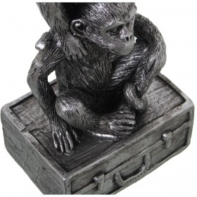 Statua Decorativa Alexandra House Living Argentato Acrilico Plastica Melammina Scimmia 9 x 6 x 29 cm