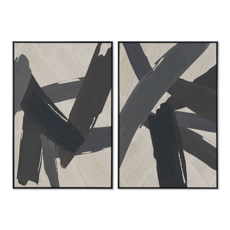 Quadro Home ESPRIT Marrone Nero Beige Astratto Moderno 83 x 4,5 x 123 cm (2 Unità)