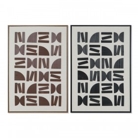 Quadro Home ESPRIT Marrone Nero Beige Astratto Moderno 63 x 3,8 x 93 cm (2 Unità)