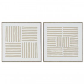 Quadro Home ESPRIT Bianco Beige Scandinavo 83 x 4,5 x 83 cm (2 Unità)