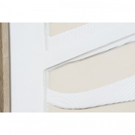 Quadro Home ESPRIT Bianco Beige Astratto Scandinavo 83 x 4,5 x 83 cm (2 Unità)