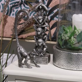 Statua Decorativa Alexandra House Living Dorato Acrilico Plastica Melammina Scimmia 12 x 6 x 26 cm