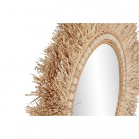 Specchio da parete Home ESPRIT Naturale Tropicale 80 x 4 x 80 cm