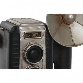 Statua Decorativa Home ESPRIT Nero Argentato Fotocamera Vintage 25 x 14 x 24 cm