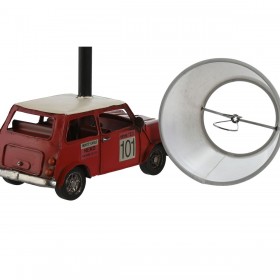 Lampada da tavolo Home ESPRIT Bianco Rosso Lino Metallo 20 x 14 x 27 cm