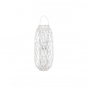 Portacandele Home ESPRIT Bianco vimini Cristallo 34 x 34 x 80 cm