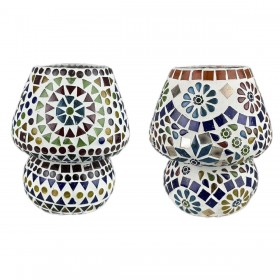 Lampada da tavolo Home ESPRIT Multicolore Alluminio Cristallo 220 V 13 x 13 x 17 cm (2 Unità)