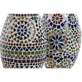 Lampada da tavolo Home ESPRIT Multicolore Alluminio Cristallo 220 V 14 x 14 x 19 cm (2 Unità)