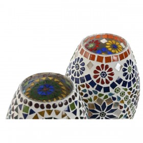 Lampada da tavolo Home ESPRIT Multicolore Alluminio Cristallo 220 V 14 x 14 x 19 cm (2 Unità)