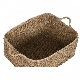 Set di Cestini Home ESPRIT Naturale Fibra naturale Boho 50 x 40 x 30 cm (3 Pezzi)