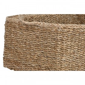 Set di Cestini Home ESPRIT Naturale Fibra naturale Boho 50 x 40 x 30 cm (3 Pezzi)