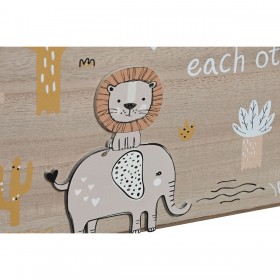 Scatola Decorativa Home ESPRIT Multicolore Naturale Legno MDF 36 x 21 x 18 cm