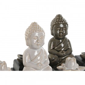 Bruciatore Home ESPRIT Ceramica Legno MDF Buddha 24 x 8 x 14 cm (2 Unità)
