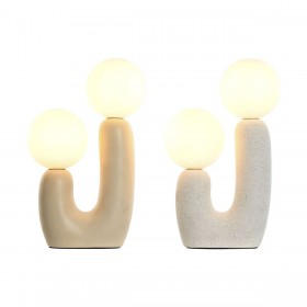 Lampada da tavolo Home ESPRIT Bianco Beige Ceramica Cristallo 220 V 20 x 11 x 31 cm (2 Unità)