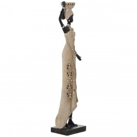 Statua Decorativa Alexandra House Living Beige Plastica Africana 15 x 19 x 63 cm