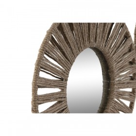 Set di Specchi Home ESPRIT Naturale Tropicale 20 x 1 x 20 cm (3 Pezzi)