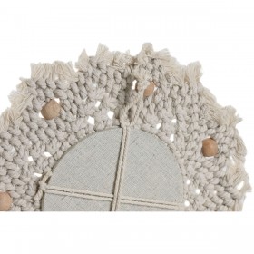 Set di Specchi Home ESPRIT Bianco Boho 20 x 1 x 20 cm (3 Pezzi)