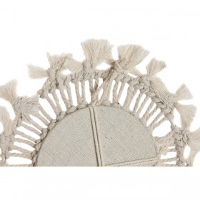 Set di Specchi Home ESPRIT Bianco Boho 20 x 1 x 20 cm (3 Pezzi)