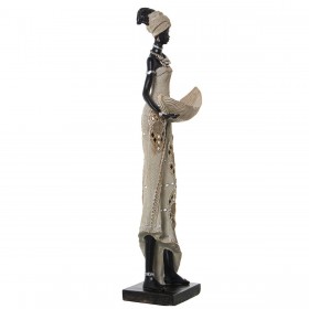 Statua Decorativa Alexandra House Living Beige Plastica Africana 16 x 25 x 58 cm