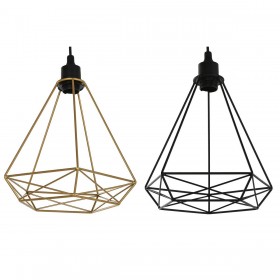 Lampadario Home ESPRIT Nero Dorato Metallo 50 W 28 x 27 x 34 cm (2 Unità)