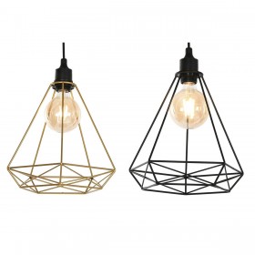 Lampadario Home ESPRIT Nero Dorato Metallo 50 W 28 x 27 x 34 cm (2 Unità)